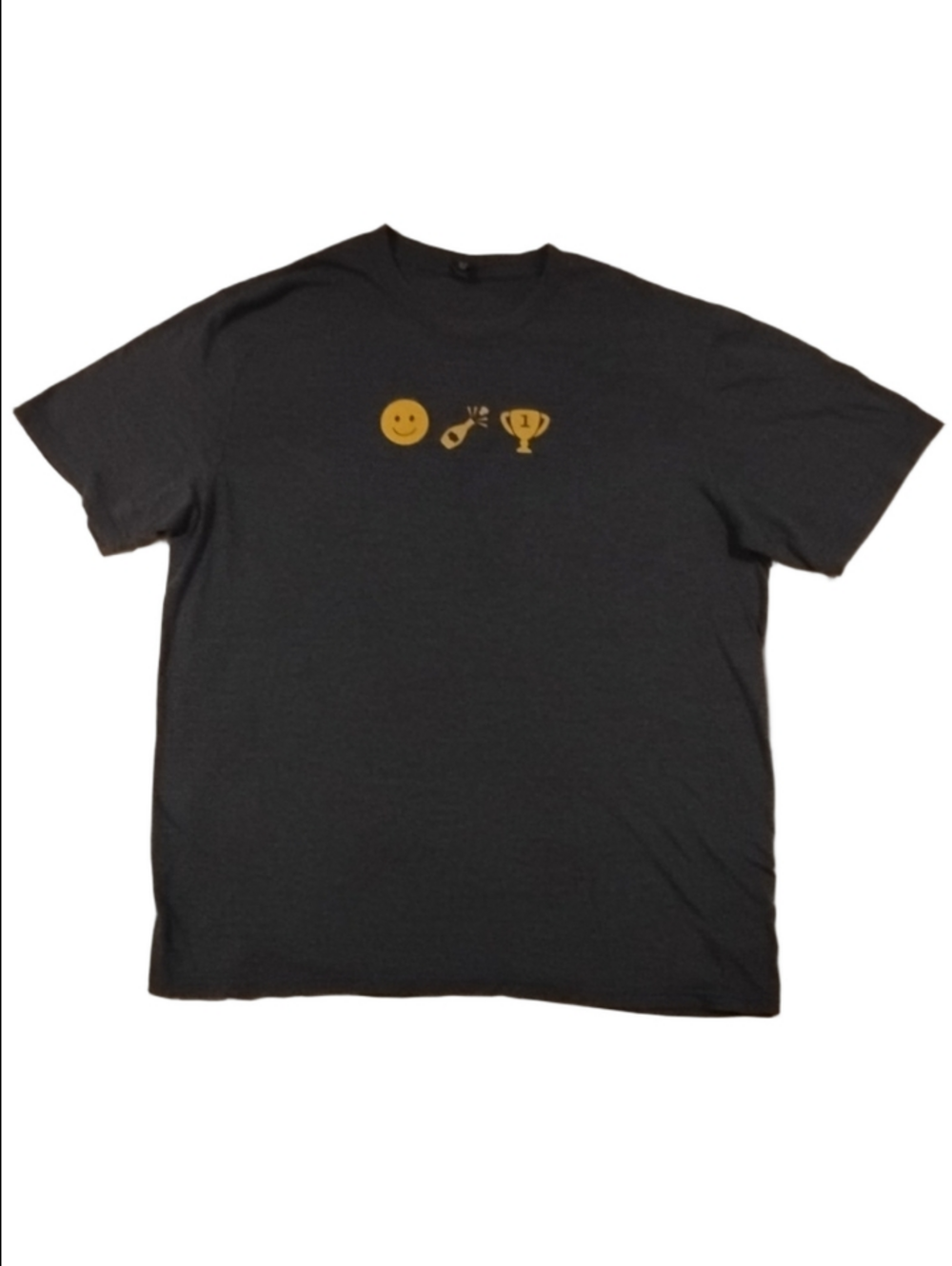 3/$20 District Men's PFL Dark Gray T-Shirt with Yellow Emoji Icons